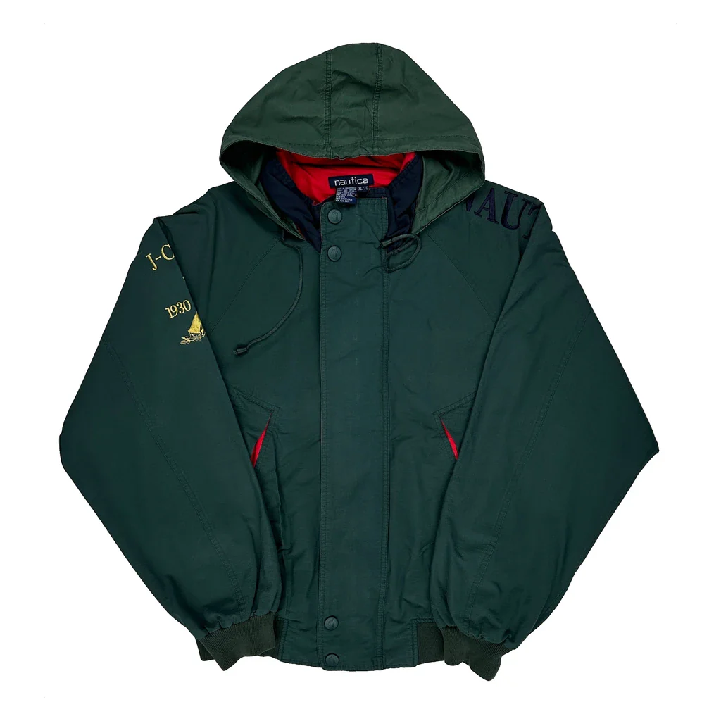 J-Class 1930 Nautica Spellout Jacket - XL Green Cotton