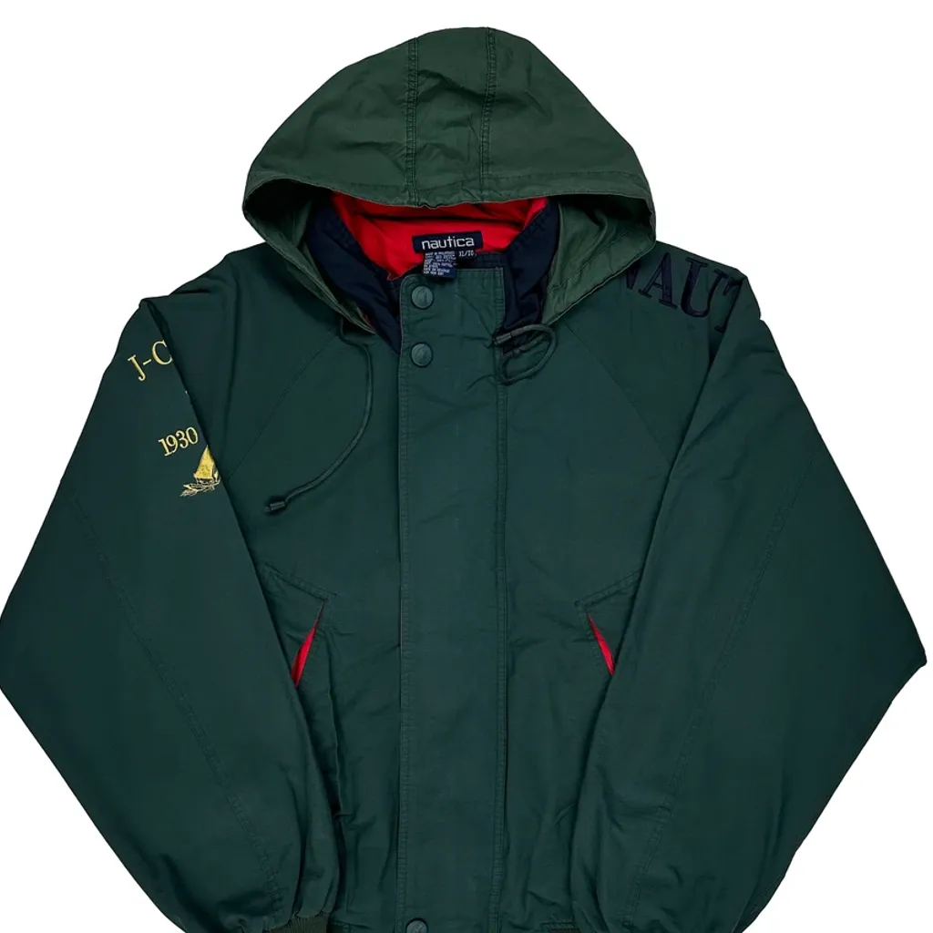 J-Class 1930 Nautica Spellout Jacket - XL Green Cotton - Image 4