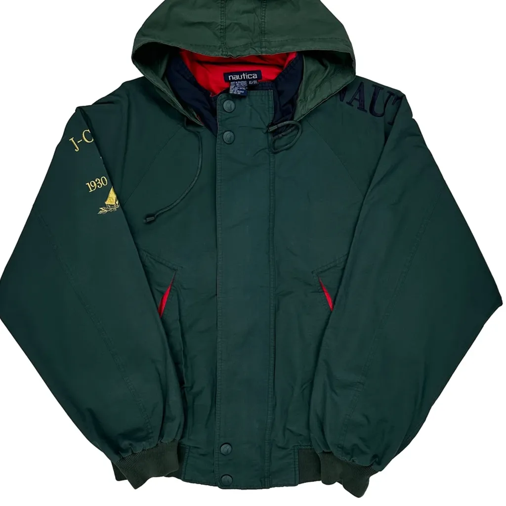 J-Class 1930 Nautica Spellout Jacket - XL Green Cotton - Image 5
