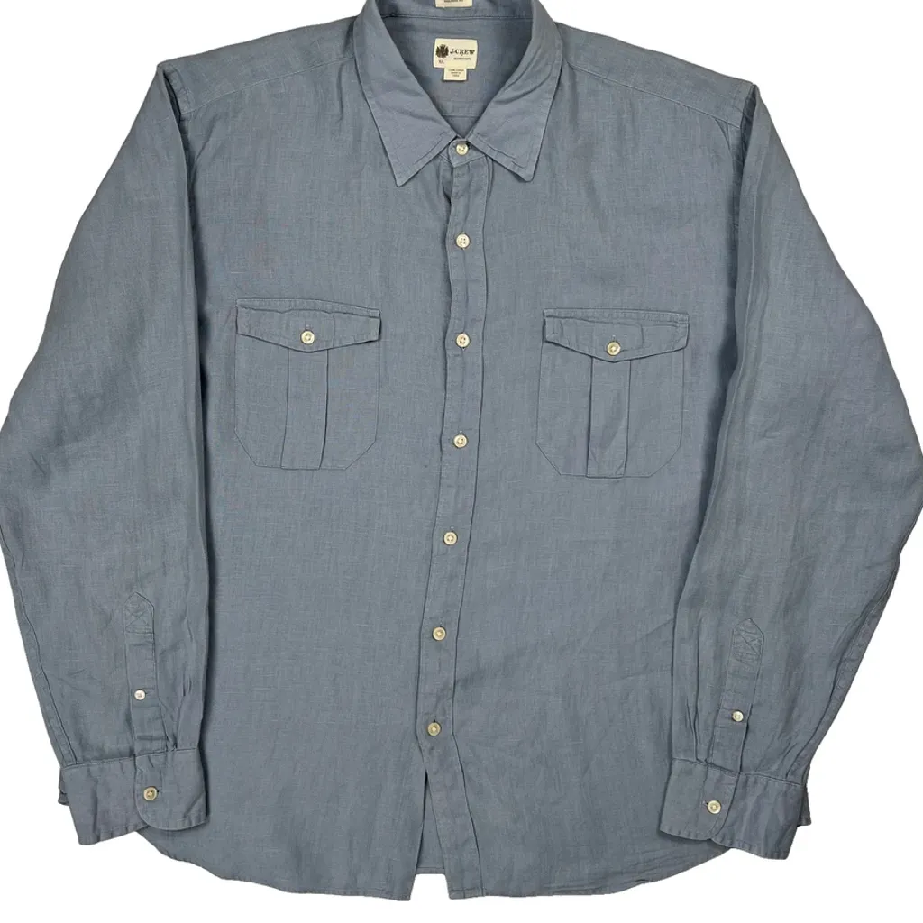 J Crew Shirt - XL Blue Linen - Image 4