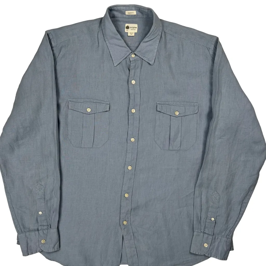 J Crew Shirt - XL Blue Linen - Image 5