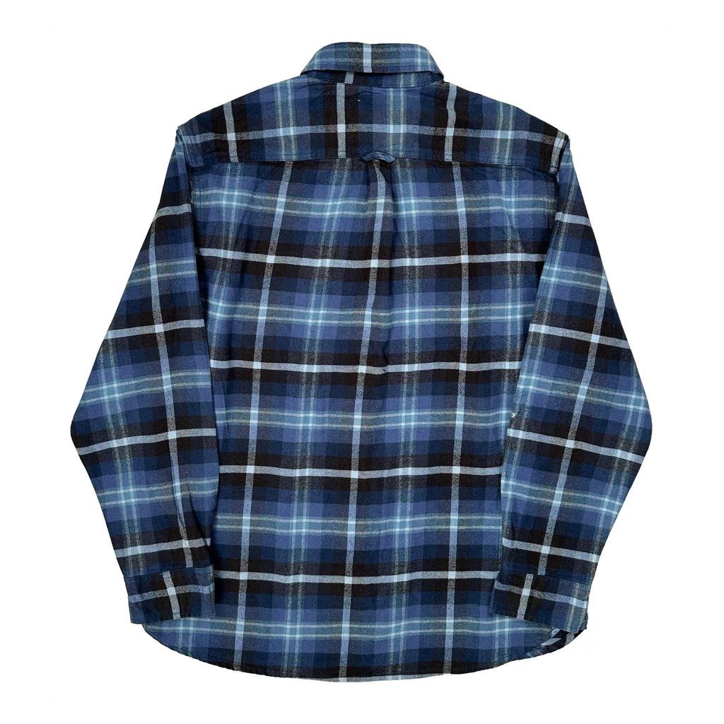 Jachs Checked Flannel Shirt - XL Blue Cotton - Image 2