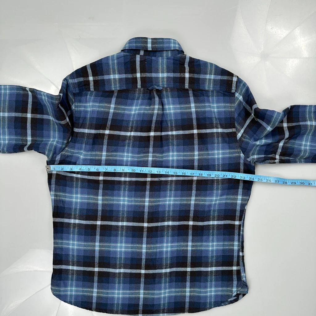Jachs Checked Flannel Shirt - XL Blue Cotton - Image 3