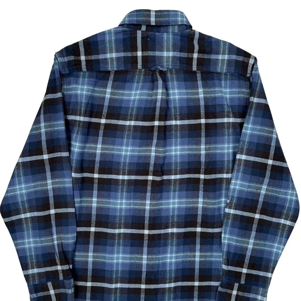 Jachs Checked Flannel Shirt - XL Blue Cotton - Image 8