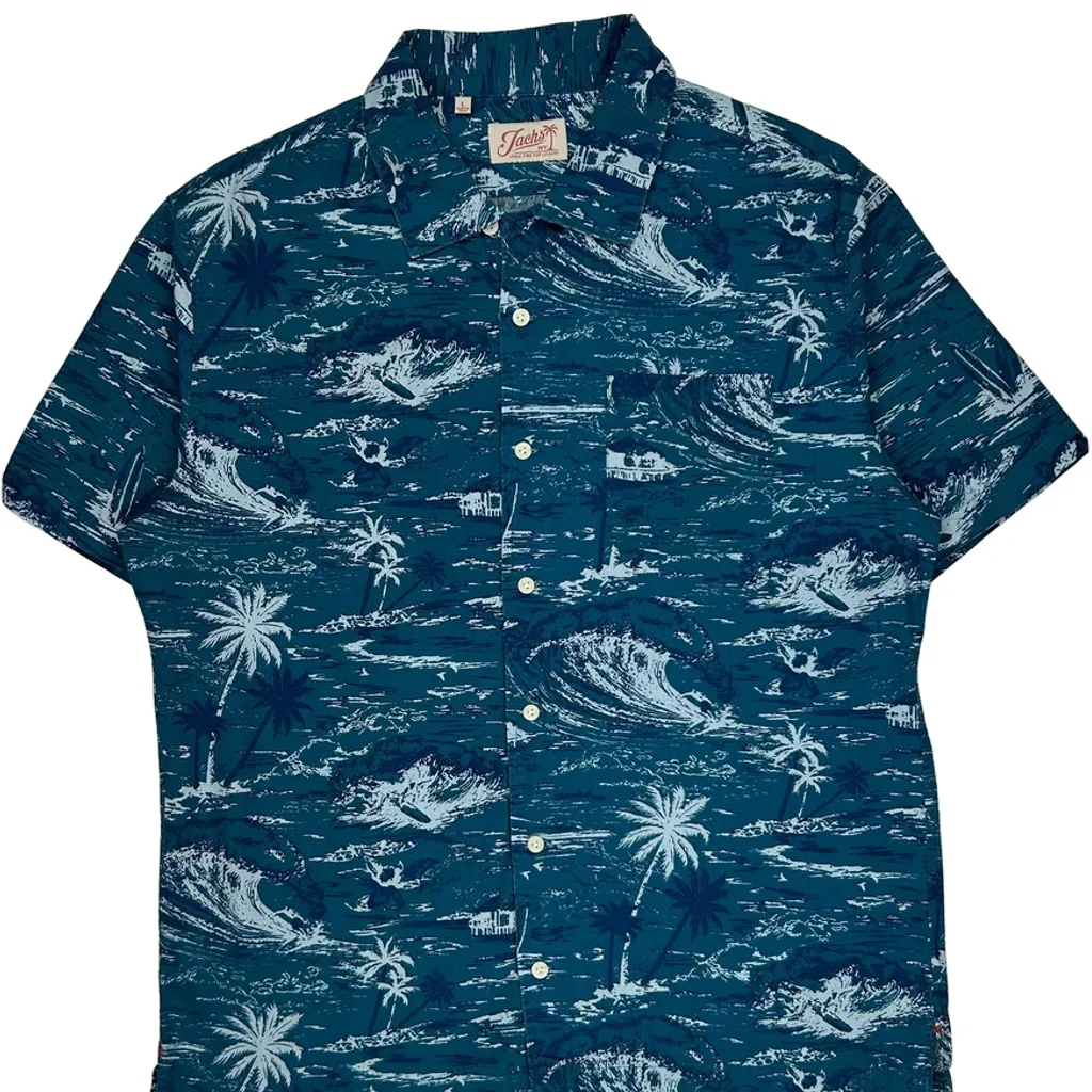 Jachs Hawaiian Shirt - Large Blue Cotton - Image 4