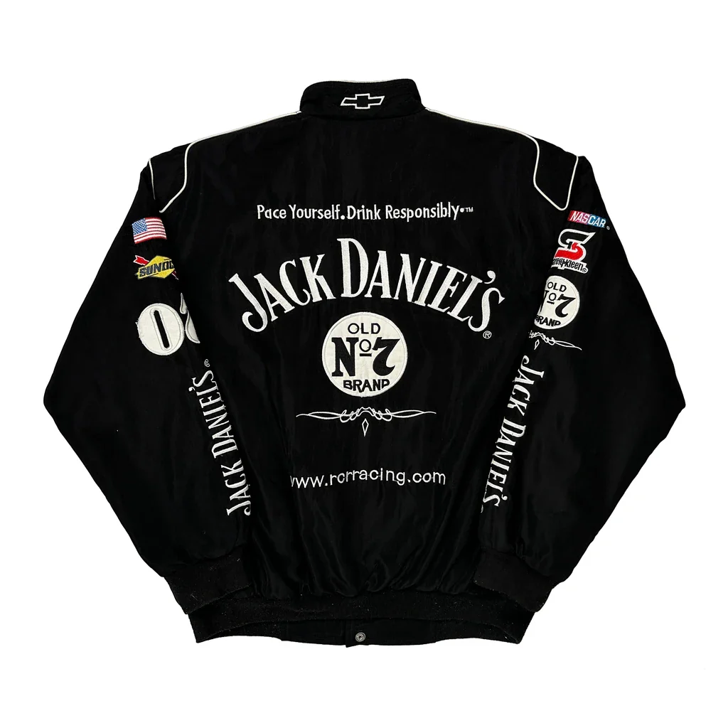 Jack Daniel'S Jh Designs Nascar Bomber Jacket - Large Black Polyester - Image 2