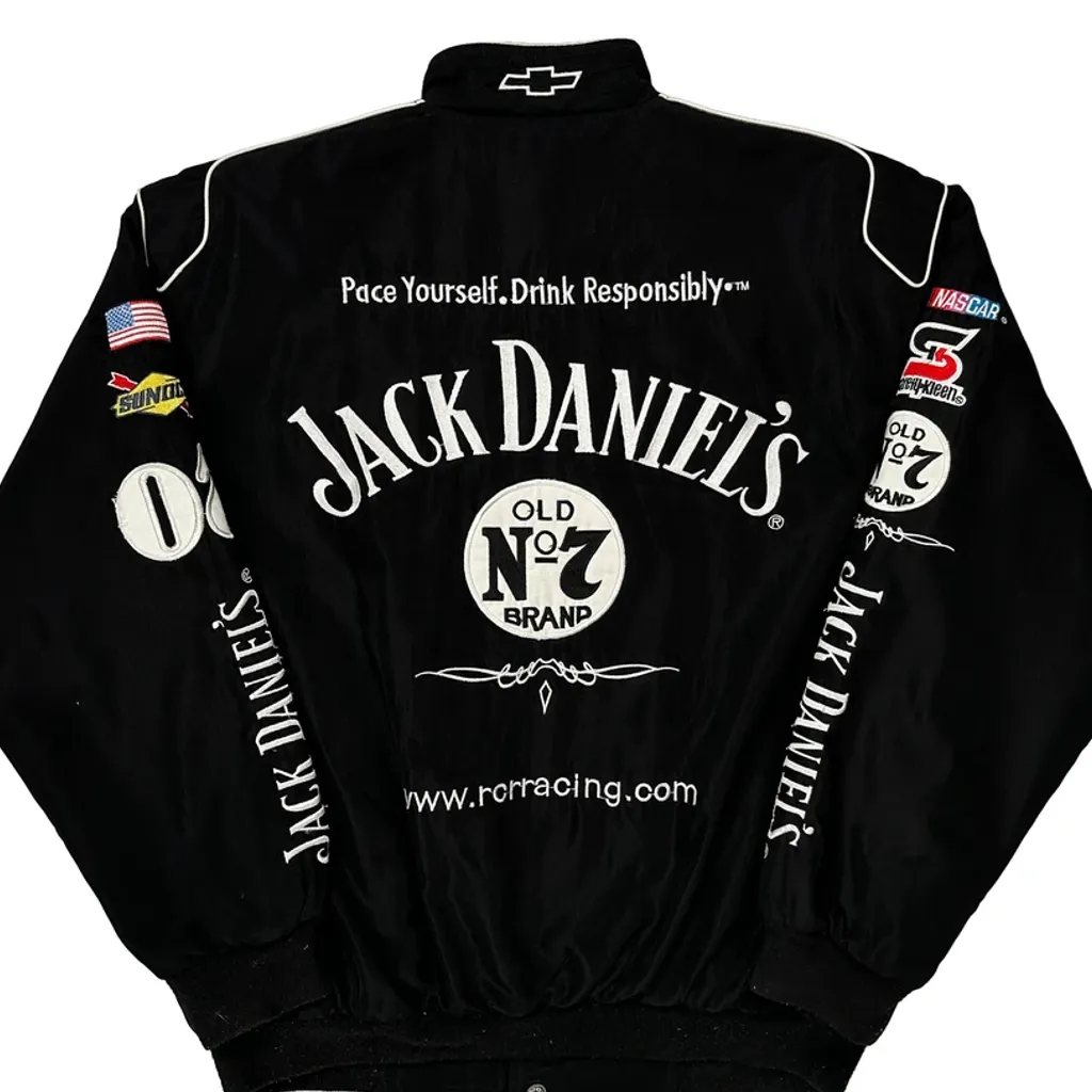 Jack Daniel'S Jh Designs Nascar Bomber Jacket - Large Black Polyester - Image 7