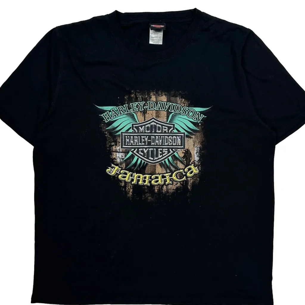 Jamaica Harley Davidson Graphic T-Shirt - 2XL Black Cotton Blend - Image 5