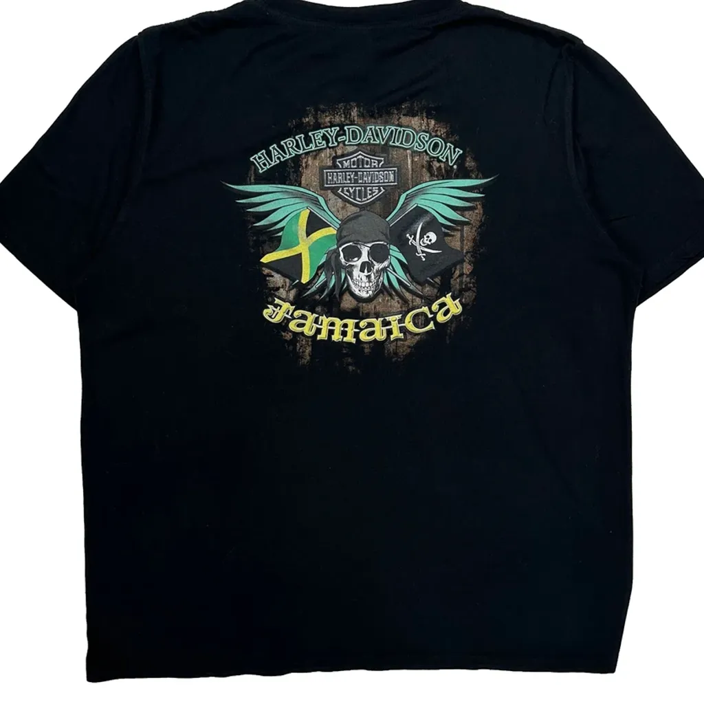 Jamaica Harley Davidson Graphic T-Shirt - 2XL Black Cotton Blend - Image 6