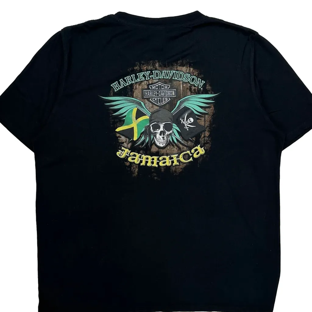 Jamaica Harley Davidson Graphic T-Shirt - 2XL Black Cotton Blend - Image 7
