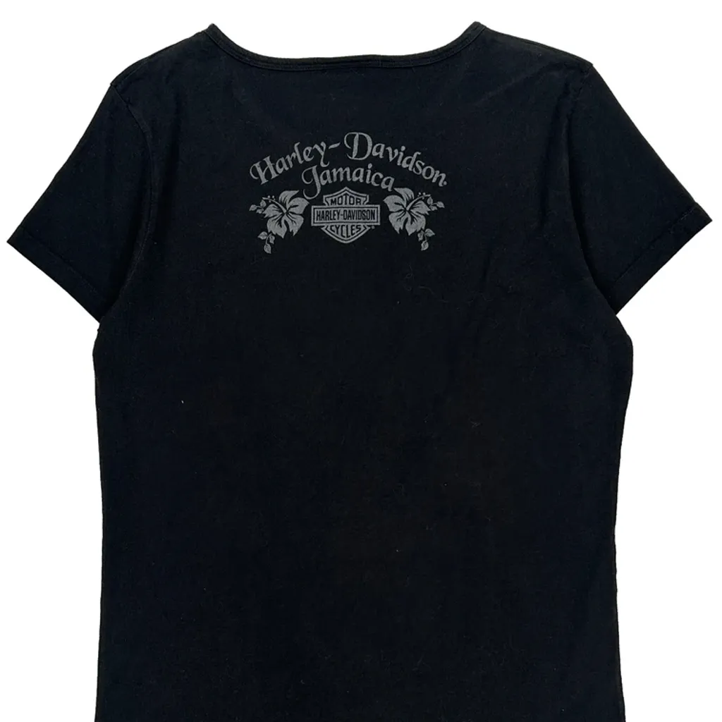 Jamaica Harley Davidson Graphic T-Shirt - Medium Black Cotton - Image 6