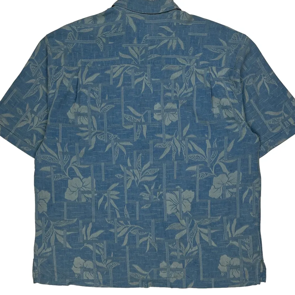 Jamaica Jaxx Floral Hawaiian Shirt - Large Blue Silk - Image 6