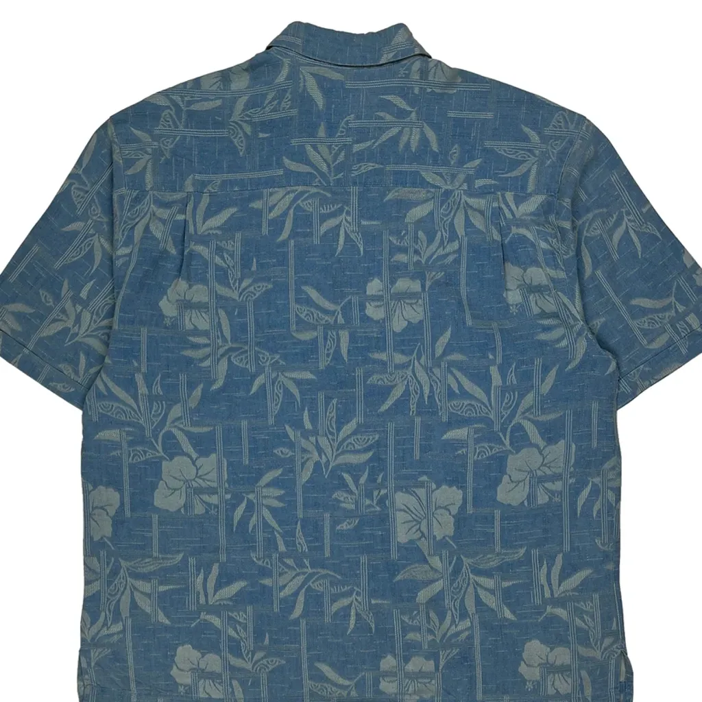Jamaica Jaxx Floral Hawaiian Shirt - Large Blue Silk - Image 7
