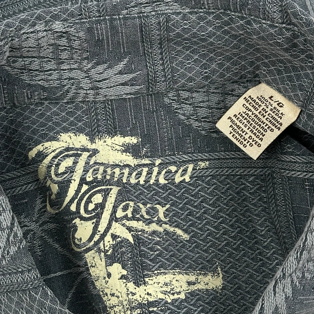 Jamaica Jaxx Checked Hawaiian Shirt - Large Green Cotton - Image 3