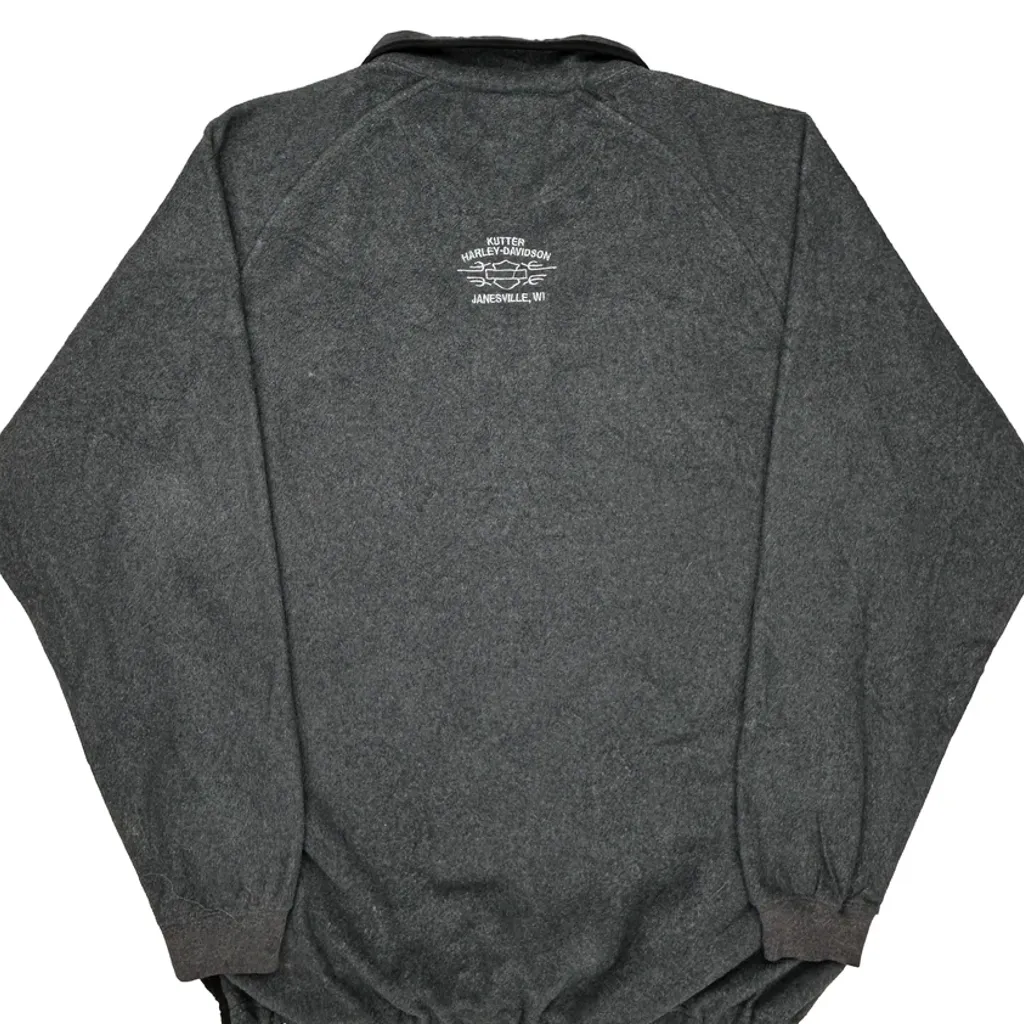 Janesville, Wi Harley Davidson 1/4 Zip - 2XL Grey Polyester - Image 8