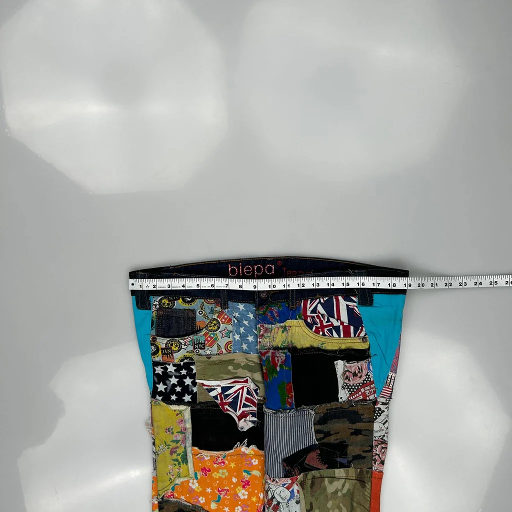 Japanese Patchwork Biepa Jeans - 36W 32L Multicoloured Cotton - Image 3