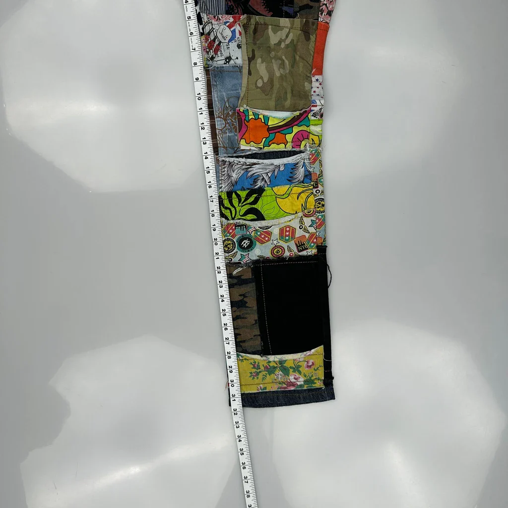Japanese Patchwork Biepa Jeans - 36W 32L Multicoloured Cotton - Image 5