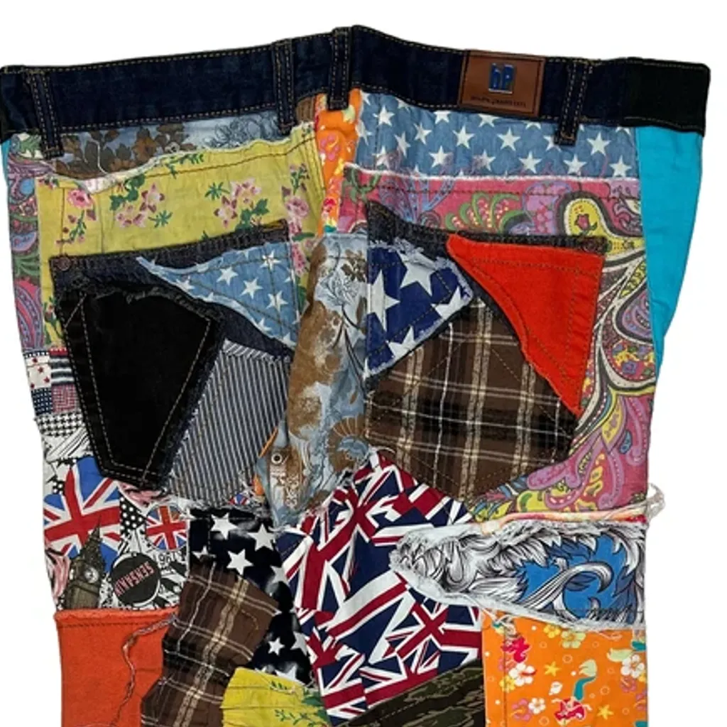 Japanese Patchwork Biepa Jeans - 36W 32L Multicoloured Cotton - Image 7