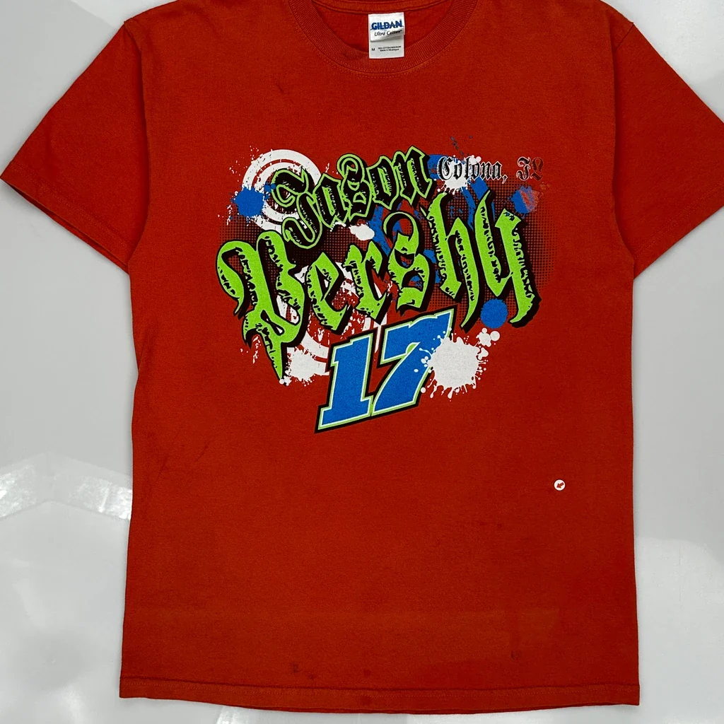 Jason Pershy 17 Gildan Graphic T-Shirt - Medium Red Cotton - Image 3