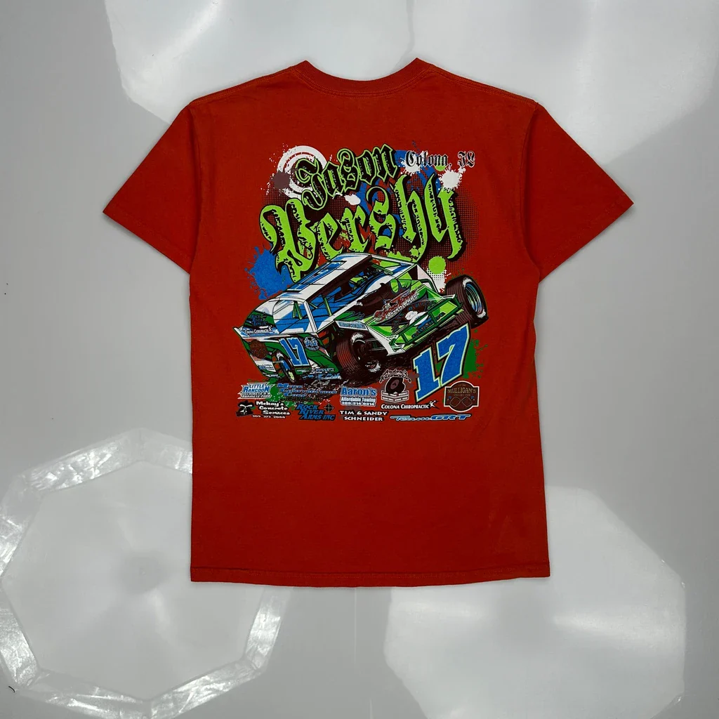 Jason Pershy 17 Gildan Graphic T-Shirt - Medium Red Cotton - Image 4
