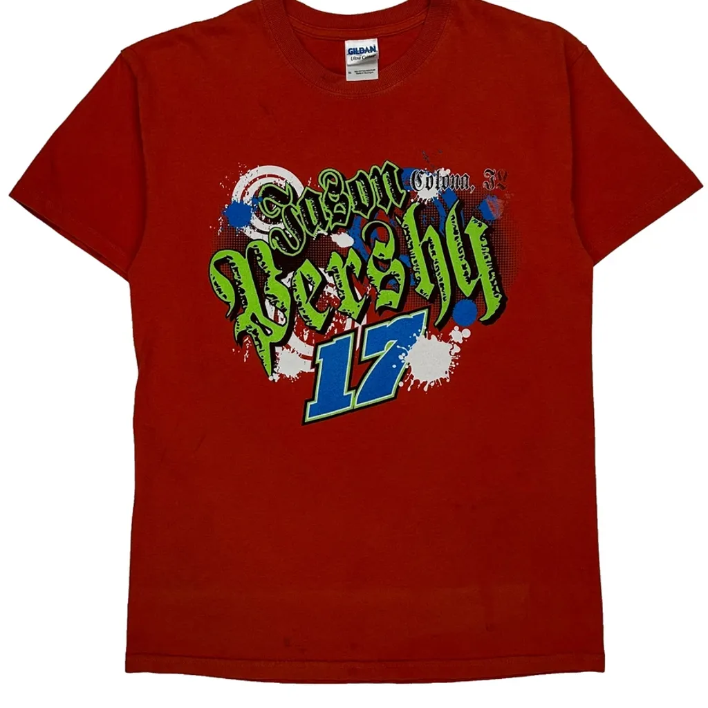 Jason Pershy 17 Gildan Graphic T-Shirt - Medium Red Cotton - Image 6