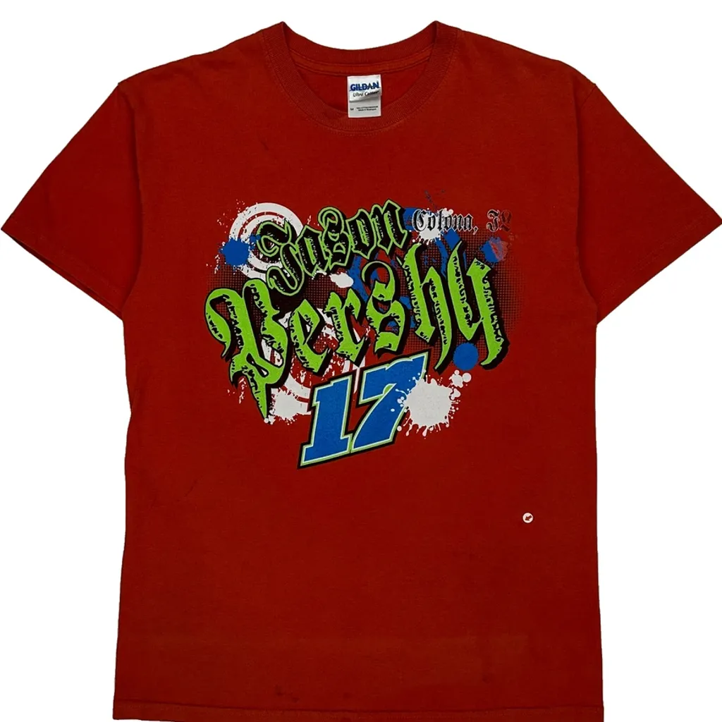 Jason Pershy 17 Gildan Graphic T-Shirt - Medium Red Cotton - Image 8