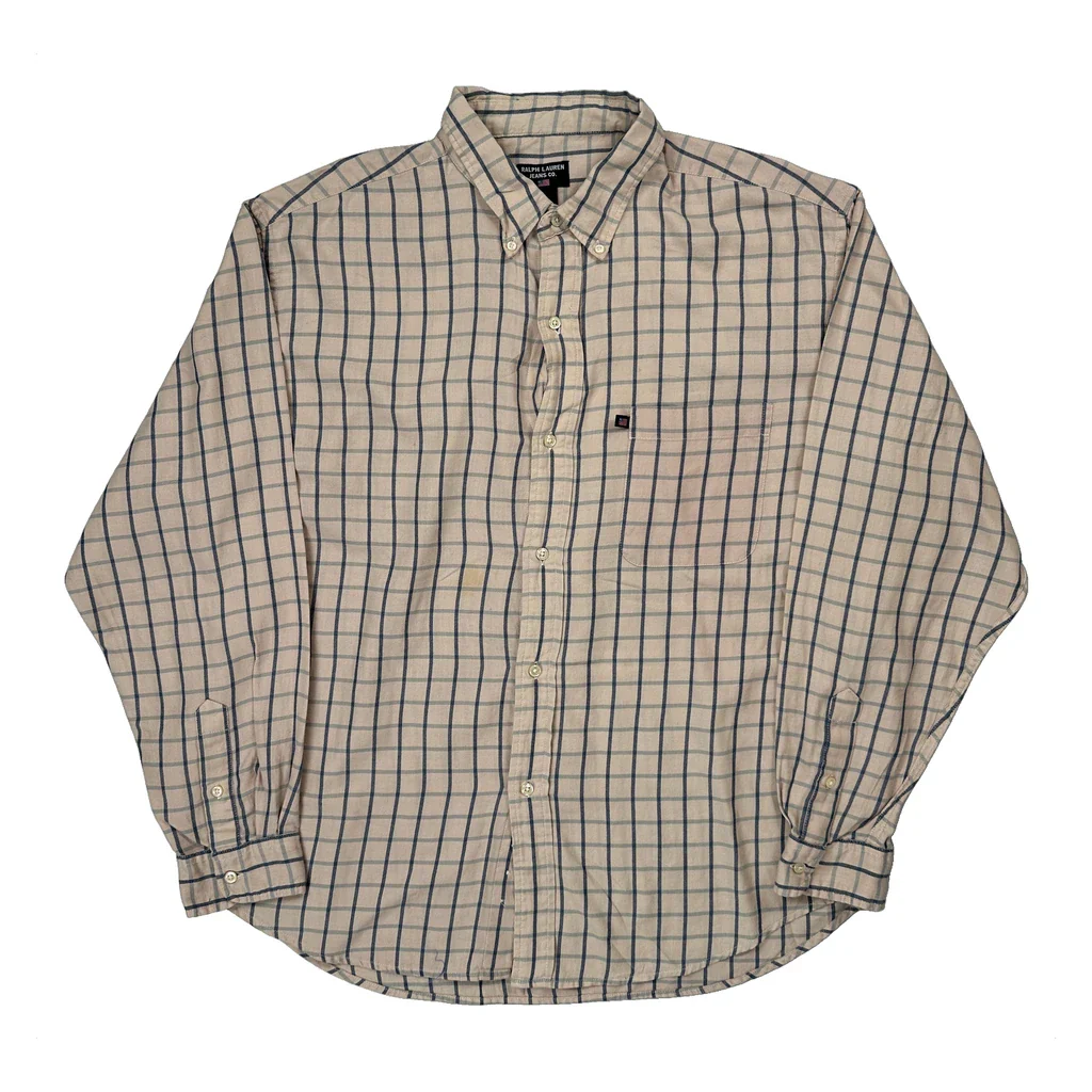 Jeans Ralph Lauren Checked Shirt - Large Beige Cotton