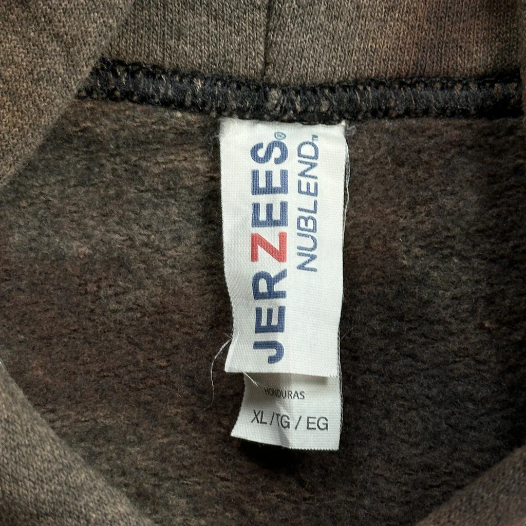 Jerzees Tie-Dye Hoodie - XL Brown Cotton Blend - Image 3