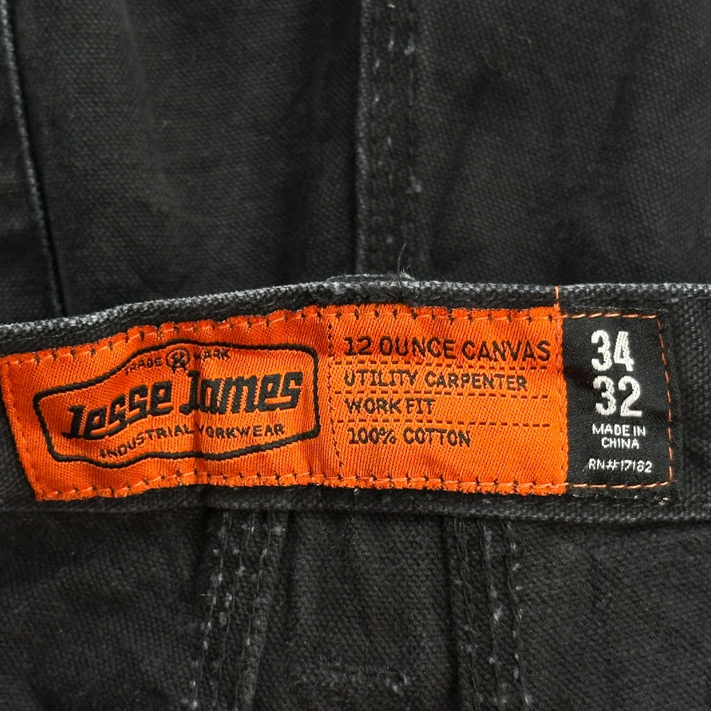 Jesse James Carpenter Trousers - 34W 30L Black Cotton - Image 6