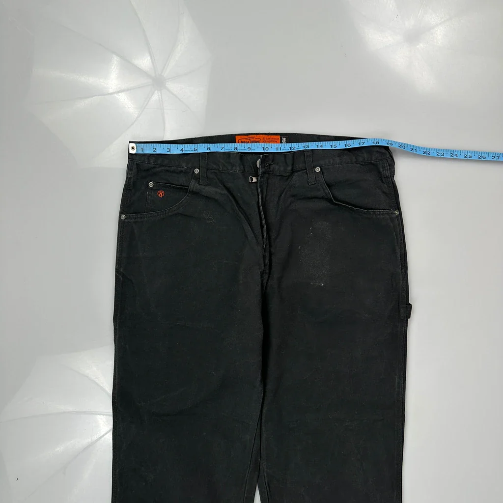 Jesse James Carpenter Trousers - 38W 30L Black Cotton - Image 3