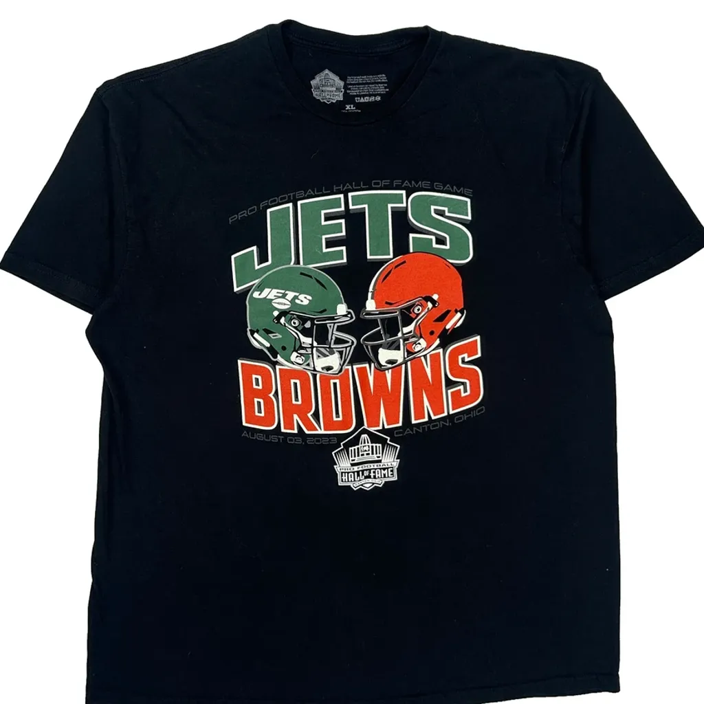 Jets Vs Browns Nfl Football T-Shirt - XL Black Cotton - Image 5