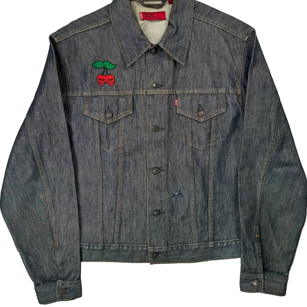 Jimi Hendrix Levis Graphic Denim Jacket - Large Blue Cotton - Image 4