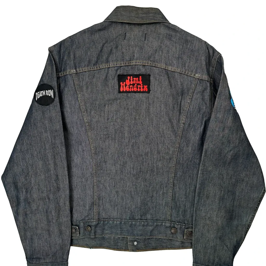 Jimi Hendrix Levis Graphic Denim Jacket - Large Blue Cotton - Image 6