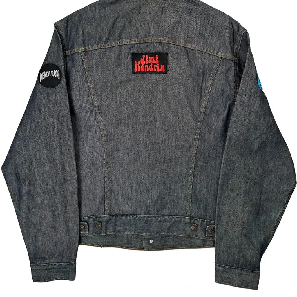 Jimi Hendrix Levis Graphic Denim Jacket - Large Blue Cotton - Image 7