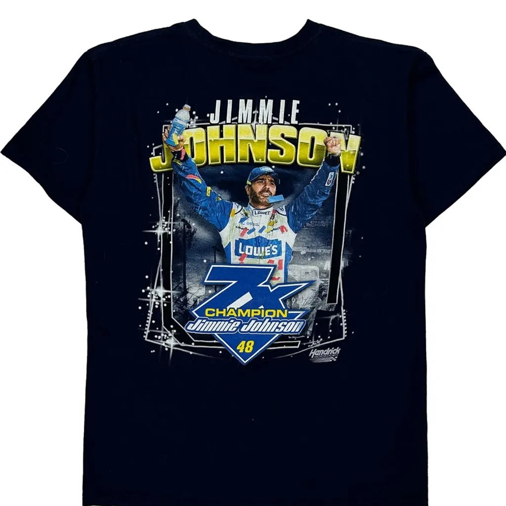Jimmie Johnson Hendrick Nascar T-Shirt - Medium Black Cotton - Image 6