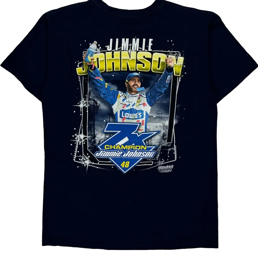 Jimmie Johnson Hendrick Nascar T-Shirt - Medium Black Cotton - Image 7