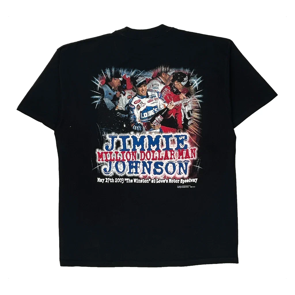 Jimmie Johnson Racing Champions Apparel Graphic T-Shirt - XL Black Cotton - Image 2