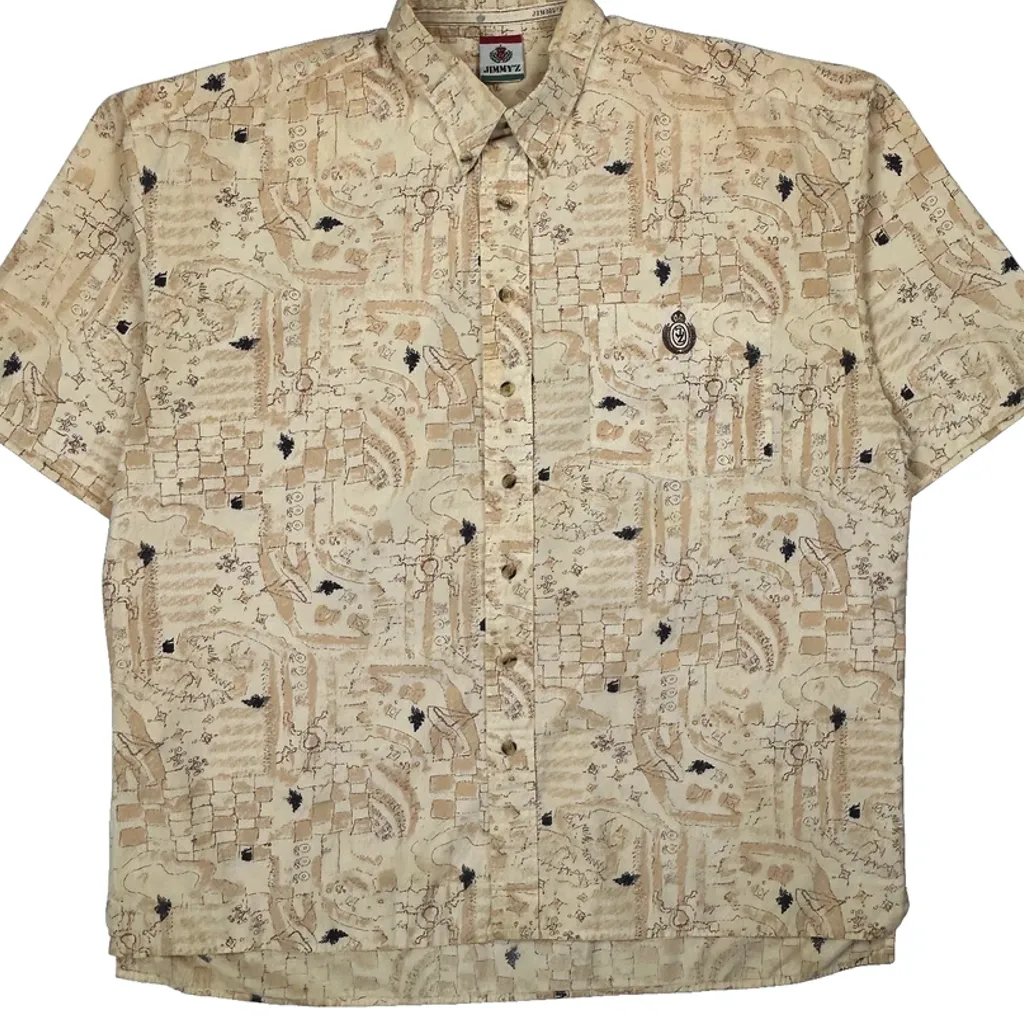 Jimmy'Z Short Sleeve Shirt - XL Beige Cotton - Image 5