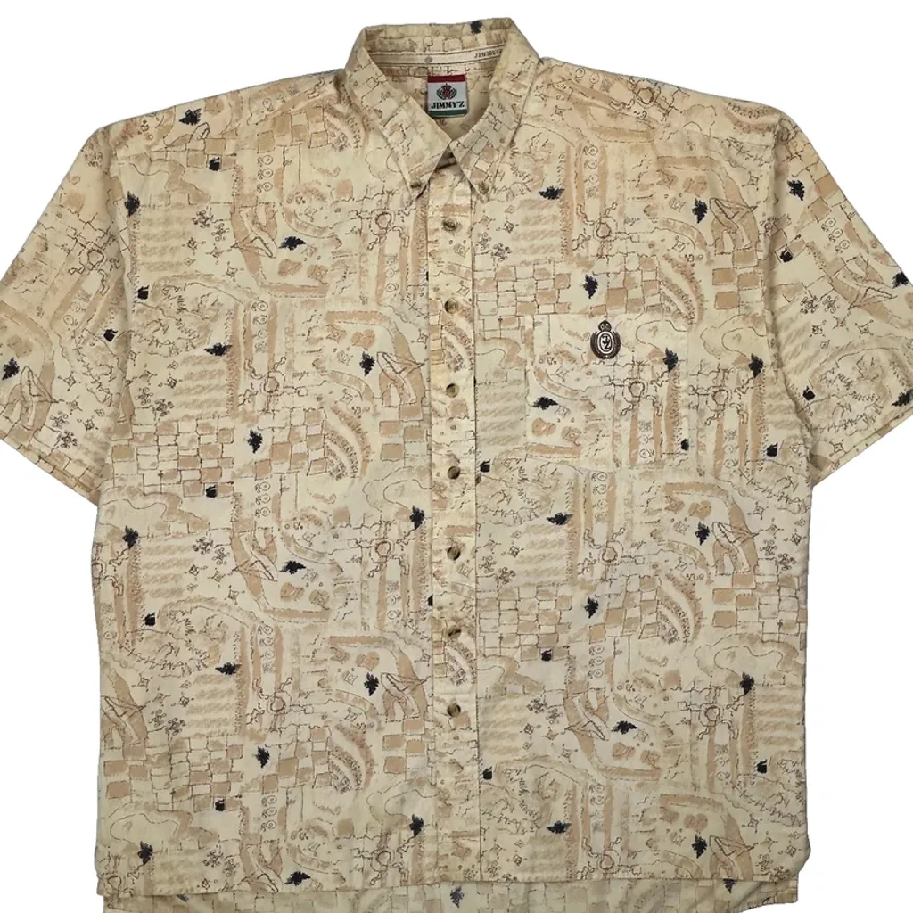 Jimmy'Z Short Sleeve Shirt - XL Beige Cotton - Image 6
