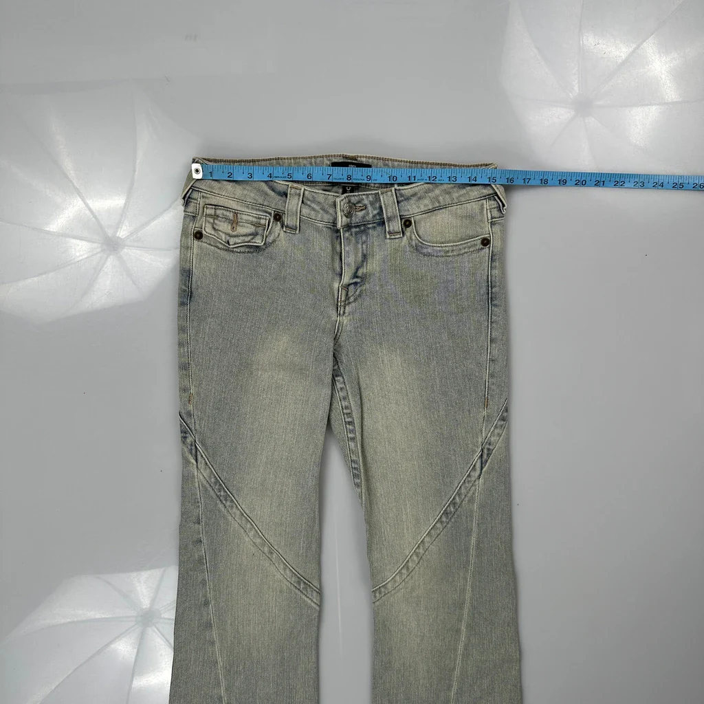 Joey True Religion Flared Jeans - 30W US 4 Light Wash Denim - Image 3
