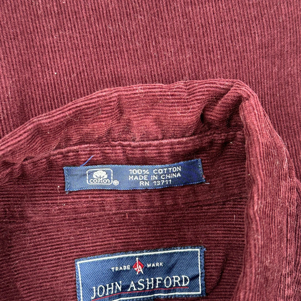 John Ashford Shirt - Large Burgundy Cotton - Image 3