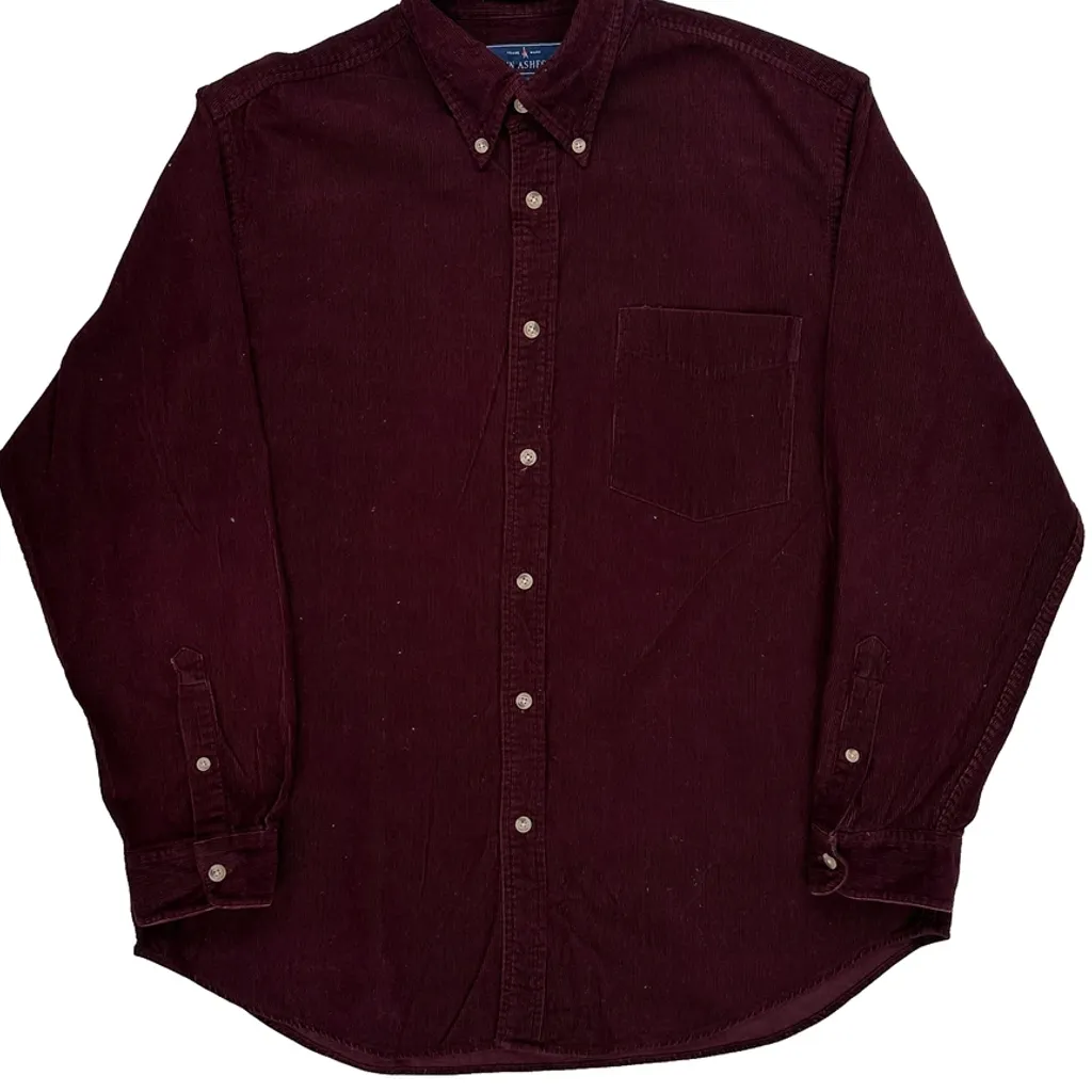 John Ashford Shirt - Large Burgundy Cotton - Image 4