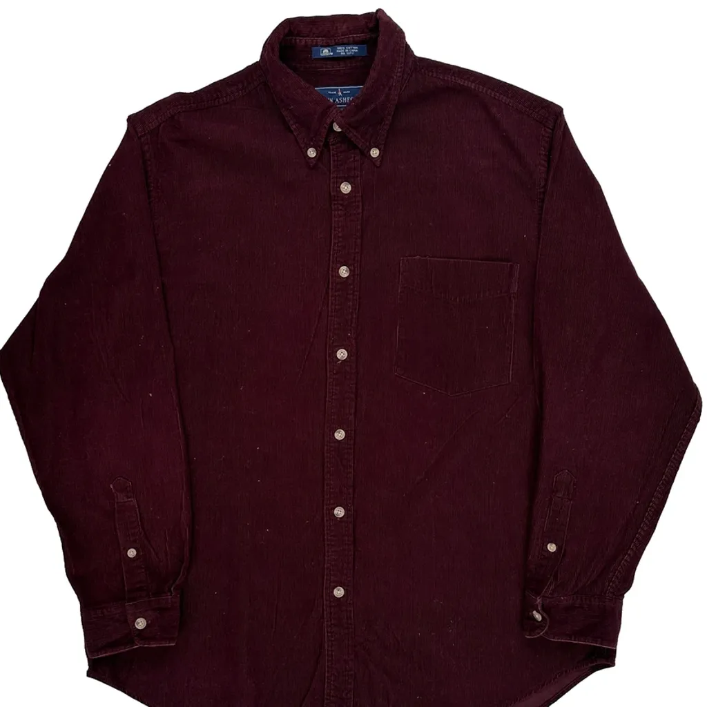 John Ashford Shirt - Large Burgundy Cotton - Image 5