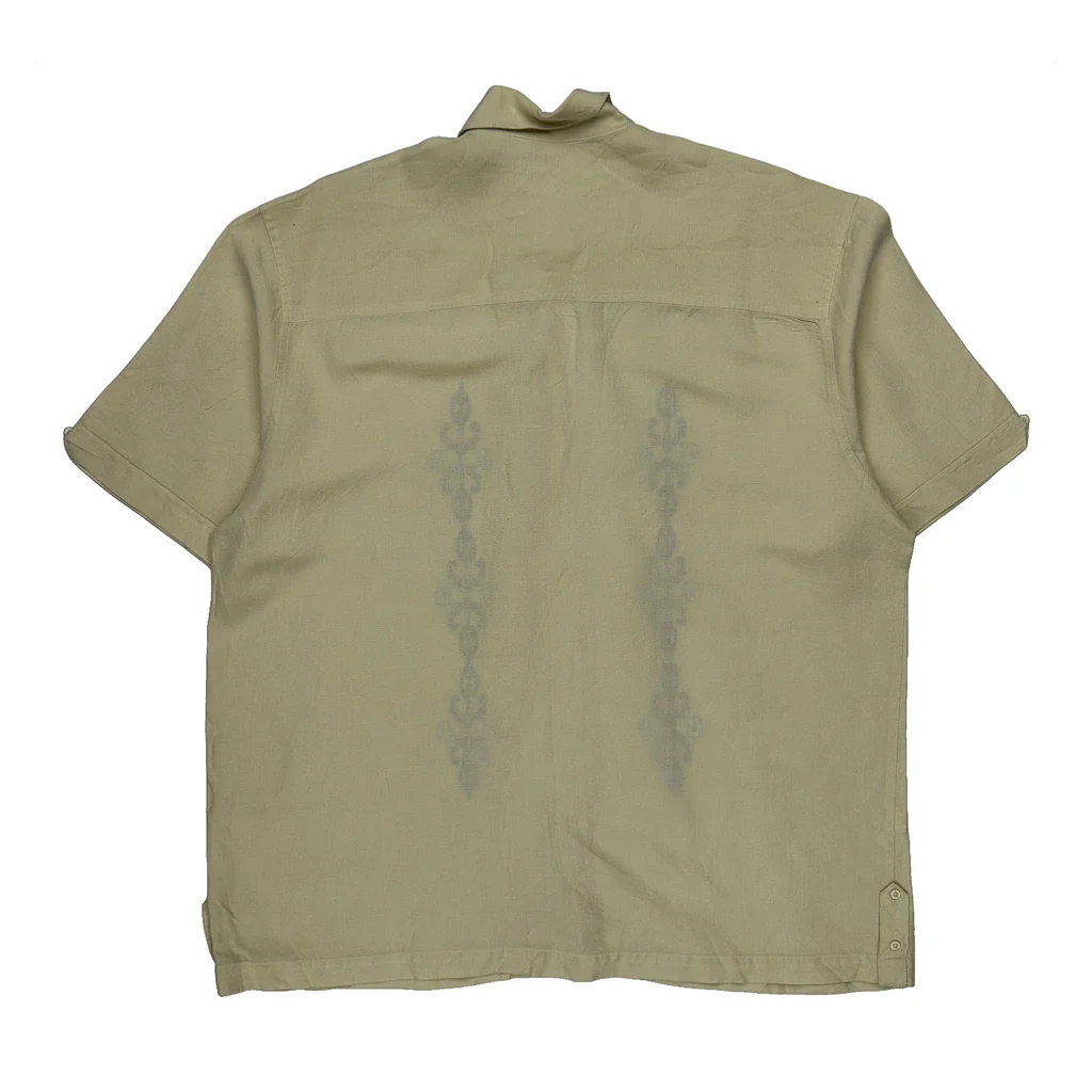 John Henry Hawaiian Shirt - XL Beige Linen Blend - Image 2