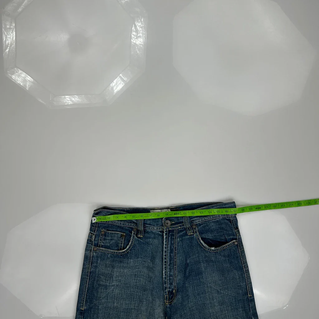 Jordan Craig Baggy Denim Shorts - 34W 12L Blue Cotton - Image 3