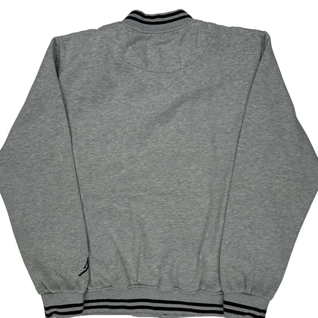 Jordan Spellout Varsity Jacket - XL Gray Cotton Blend - Image 6