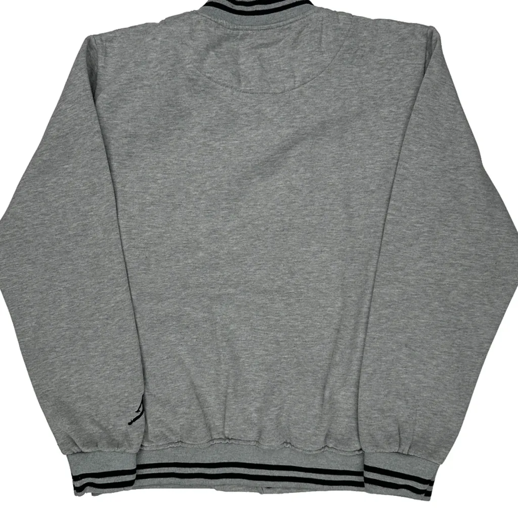 Jordan Spellout Varsity Jacket - XL Gray Cotton Blend - Image 7