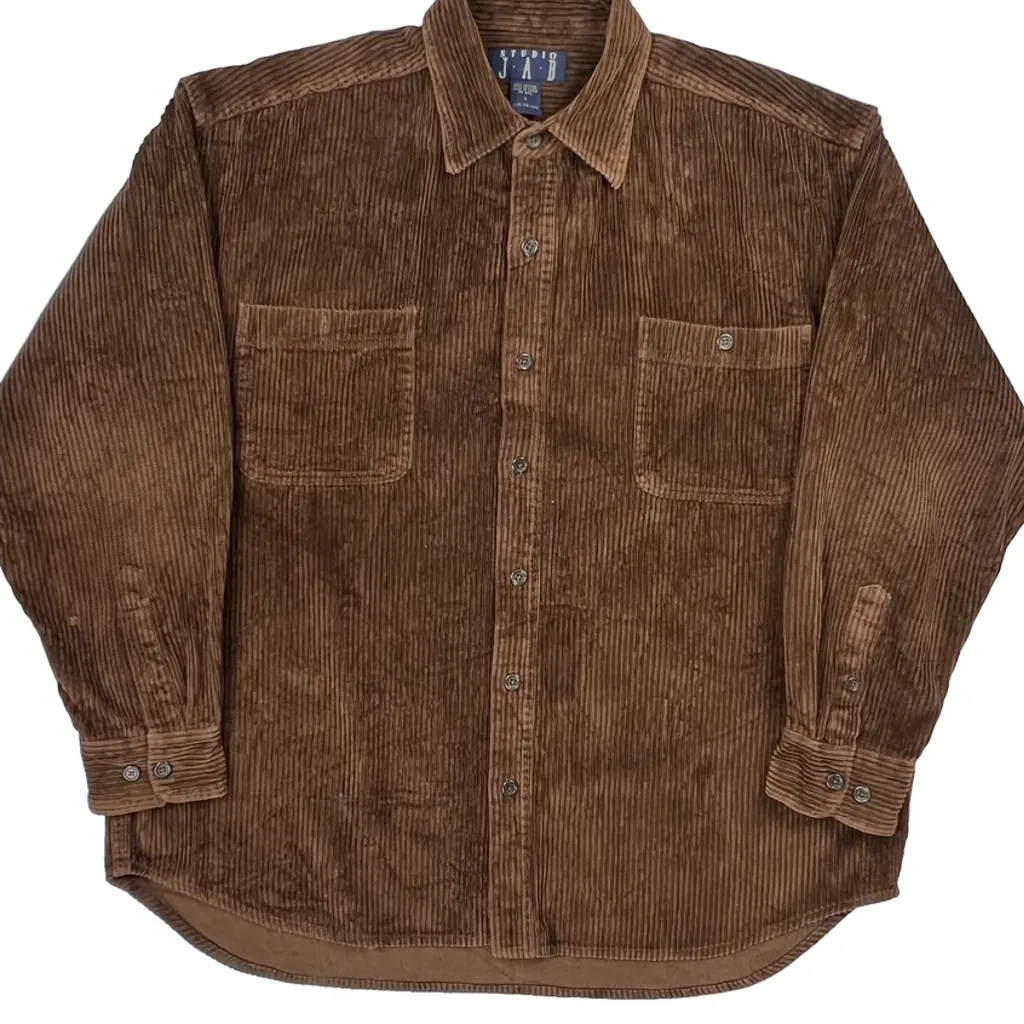 Jos. A. Bank Cord Shirt - Large Brown Cotton - Image 5