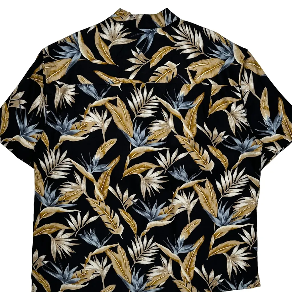 Jos. A. Bank Floral Hawaiian Shirt - XL Black Silk - Image 6