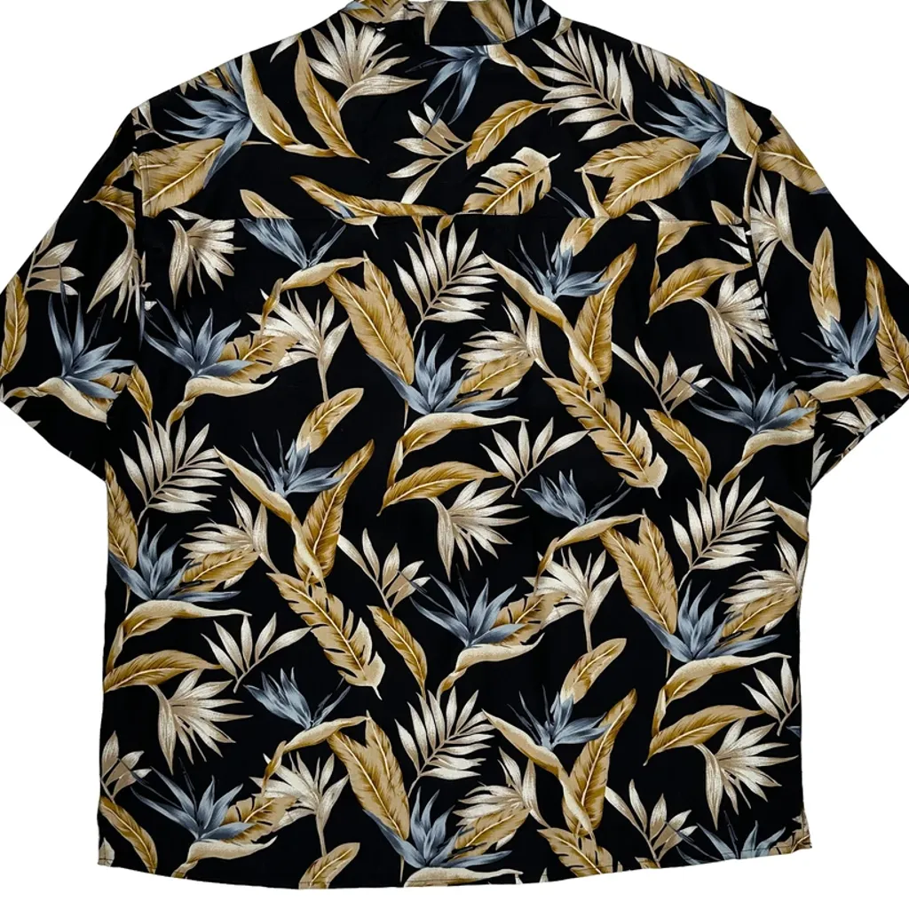 Jos. A. Bank Floral Hawaiian Shirt - XL Black Silk - Image 7